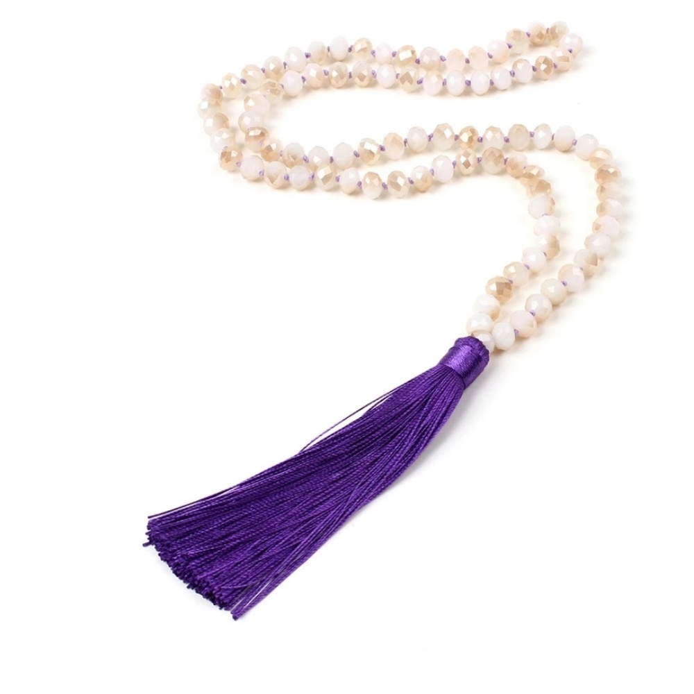 Amrita Singh Purple Tassel Long Strand Necklace
